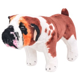 Perro bulldog de peluche de pie blanco y marrón XXL de vidaXL, Animales de peluche - Ref: Foro24-91332, Precio: 53,19 €, Desc...