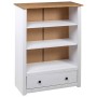 Librería de madera maciza pino estilo Panamá blanco 80x35x110 cm de vidaXL, Librerías y estanterías - Ref: Foro24-282669, Pre...