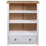 Librería de madera maciza pino estilo Panamá blanco 80x35x110 cm de vidaXL, Librerías y estanterías - Ref: Foro24-282669, Pre...