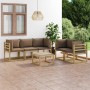 Juego de muebles de jardín 6 piezas con cojines taupe de vidaXL, Conjuntos de jardín - Ref: Foro24-3065185, Precio: 510,80 €,...