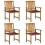 Garden chairs with cushions 4 units solid acacia wood by vidaXL, Garden chairs - Ref: Foro24-3061186, Price: 277,99 €, Discou...