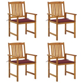 Garden chairs with cushions 4 units solid acacia wood by vidaXL, Garden chairs - Ref: Foro24-3061186, Price: 277,99 €, Discou...