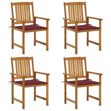 Garden chairs with cushions 4 units solid acacia wood by vidaXL, Garden chairs - Ref: Foro24-3061186, Price: 277,99 €, Discou...