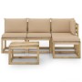 5-piece garden furniture set with beige cushions by vidaXL, Garden sets - Ref: Foro24-3065030, Price: 295,20 €, Discount: %