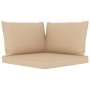 Set de muebles de jardín 5 piezas y cojines beige de vidaXL, Conjuntos de jardín - Ref: Foro24-3065030, Precio: 298,99 €, Des...