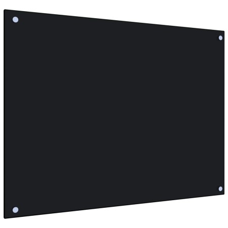 Protección salpicaduras cocina vidrio templado negro 80x60 cm de vidaXL, Herramientas y utensilios de cocina - Ref: Foro24-24...