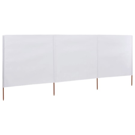 Paravientos de playa de 3 paneles de tela 400x120 cm blanco de vidaXL, Sombrillas - Ref: Foro24-44539, Precio: 34,33 €, Descu...