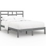 Gray solid wood bed frame King Size 150x200 cm by vidaXL, Beds and slatted bases - Ref: Foro24-3105802, Price: 164,99 €, Disc...