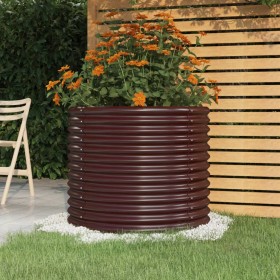 Powder-coated brown steel planter 80x80x68cm by vidaXL, Pots and planters - Ref: Foro24-318860, Price: 76,94 €, Discount: %