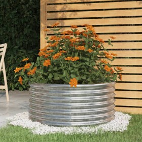 Powder-coated steel planter 80x80x36 cm silver by vidaXL, Pots and planters - Ref: Foro24-318857, Price: 34,99 €, Discount: %