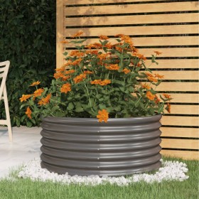 Gray powder coated steel planter 80x80x36 cm by vidaXL, Pots and planters - Ref: Foro24-318854, Price: 24,96 €, Discount: %