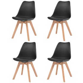 Dining chairs 4 units black plastic by vidaXL, dining chairs - Ref: Foro24-244788, Price: 190,99 €, Discount: %