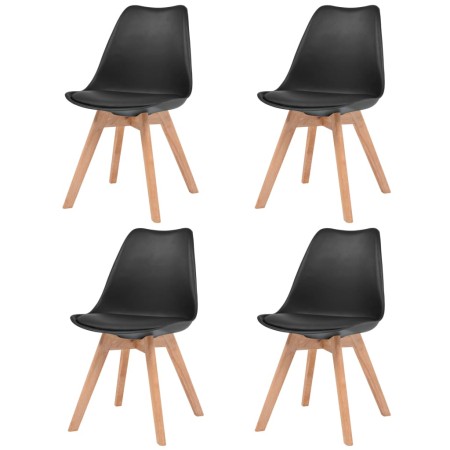 Sillas de comedor 4 unidades plástico negro de vidaXL, Sillas de comedor - Ref: Foro24-244788, Precio: 208,80 €, Descuento: %