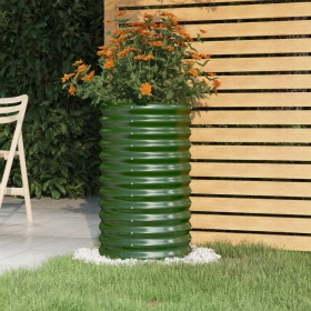 Green powder-coated steel planter 40x40x68 cm by vidaXL, Pots and planters - Ref: Foro24-318848, Price: 41,99 €, Discount: %