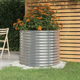 Powder-coated silver steel planter 80x80x68 cm by vidaXL, Pots and planters - Ref: Foro24-318862, Price: 78,99 €, Discount: %