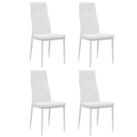 Sillas de comedor 4 unidades cuero sintético blanco de vidaXL, Sillas de comedor - Ref: Foro24-246190, Precio: 150,49 €, Desc...