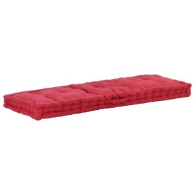 Burgundy cotton pallet cushion 120x40x7 cm by vidaXL, Cushions for chairs and sofas - Ref: Foro24-48683, Price: 57,12 €, Disc...