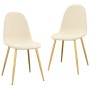 Dining chairs 2 units cream white velvet by vidaXL, dining chairs - Ref: Foro24-325677, Price: 127,96 €, Discount: %