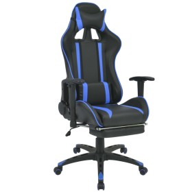 Reclining blue office racing chair with footrest by vidaXL, Office chairs - Ref: Foro24-20166, Price: 223,99 €, Discount: %