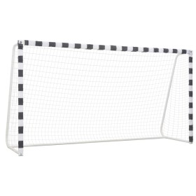 White and black metal soccer goal 300x160x90 cm by vidaXL, soccer goals - Ref: Foro24-91953, Price: 123,99 €, Discount: %