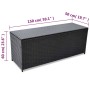 Schwarze Garten-Aufbewahrungsbox aus synthetischem Rattan, 150 x 50 x 60 cm von vidaXL, Aufbewahrungsboxen für den Außenberei...