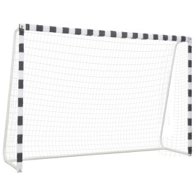 Schwarz-weißes Fußballtor aus Metall, 300 x 200 x 90 cm von vidaXL, Fußballtore - Ref: Foro24-91954, Preis: 128,99 €, Rabatt: %