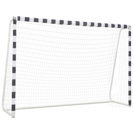 Schwarz-weißes Fußballtor aus Metall, 300 x 200 x 90 cm von vidaXL, Fußballtore - Ref: Foro24-91954, Preis: 129,78 €, Rabatt: %