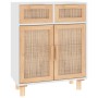 Aparador madera maciza pino y ratán natural blanco 60x30x75 cm de vidaXL, Aparadores - Ref: Foro24-345636, Precio: 136,97 €, ...