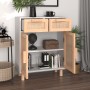 Solid pine wood and natural white rattan sideboard 60x30x75 cm by vidaXL, Sideboards - Ref: Foro24-345636, Price: 137,56 €, D...