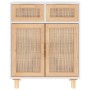 Aparador madera maciza pino y ratán natural blanco 60x30x75 cm de vidaXL, Aparadores - Ref: Foro24-345636, Precio: 142,99 €, ...