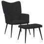 Sillón de relax con reposapiés tela negro de vidaXL, Sillones - Ref: Foro24-327958, Precio: 118,42 €, Descuento: %