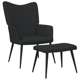 Relaxsessel mit Fußstütze aus schwarzem Stoff von vidaXL, Sessel - Ref: Foro24-327958, Preis: 117,99 €, Rabatt: %