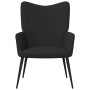 Sillón de relax con reposapiés tela negro de vidaXL, Sillones - Ref: Foro24-327958, Precio: 117,99 €, Descuento: %