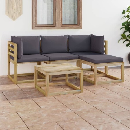 5-piece garden furniture set with anthracite cushions by vidaXL, Garden sets - Ref: Foro24-3064941, Price: 288,51 €, Discount: %