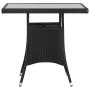 Mesa de jardín 80x80x74 cm ratán sintético negro de vidaXL, Mesas de jardín - Ref: Foro24-43930, Precio: 127,99 €, Descuento: %