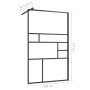 Accessible shower screen ESG transparent black glass 100x195cm by vidaXL, Shower walls and screens - Ref: Foro24-150754, Pric...