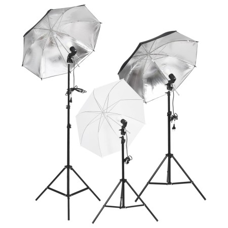 Set de iluminación de estudio con trípodes y sombrillas de vidaXL, Flashes e iluminaciones de estudio - Ref: Foro24-190233, P...