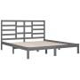 Gray solid wood double bed frame 180x200 cm by vidaXL, Beds and slatted bases - Ref: Foro24-3105812, Price: 173,94 €, Discoun...