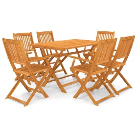 Folding garden dining set, 7 pieces made of solid acacia wood. by vidaXL, Garden sets - Ref: Foro24-43379, Price: 373,20 €, D...