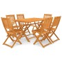 Folding garden dining set, 7 pieces made of solid acacia wood. by vidaXL, Garden sets - Ref: Foro24-43379, Price: 373,20 €, D...