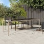 Garden table with tempered glass and beige PE rattan 250x100x75 cm by vidaXL, Garden tables - Ref: Foro24-316728, Price: 190,...