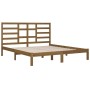 Estructura cama madera maciza marrón miel Super King 180x200 cm de vidaXL, Camas y somieres - Ref: Foro24-3105813, Precio: 18...