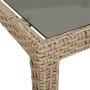 Garden table with tempered glass and beige PE rattan 250x100x75 cm by vidaXL, Garden tables - Ref: Foro24-316728, Price: 190,...