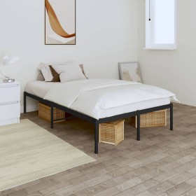 Black metal bed frame 120x190 cm by vidaXL, Beds and slatted bases - Ref: Foro24-350843, Price: 103,38 €, Discount: %