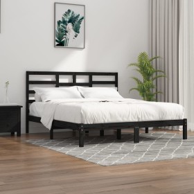 Black solid wood bed frame Supe King 180x200 cm by vidaXL, Beds and slatted bases - Ref: Foro24-3105814, Price: 185,57 €, Dis...