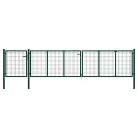 Green steel garden gate 500x100 cm by vidaXL, garden gates - Ref: Foro24-144317, Price: 475,99 €, Discount: %