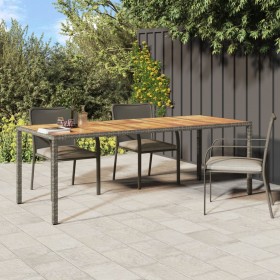 Mesa de jardín ratán sintético gris 250x100x75 cm de vidaXL, Mesas de jardín - Ref: Foro24-316730, Precio: 232,99 €, Descuent...