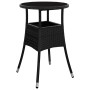 Mesa de jardín vidrio templado ratán sintético negro Ø60x75 cm de vidaXL, Mesas de jardín - Ref: Foro24-310598, Precio: 44,10...