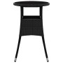 Garden table tempered glass black synthetic rattan Ø60x75 cm by vidaXL, Garden tables - Ref: Foro24-310598, Price: 44,10 €, D...