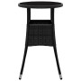 Mesa de jardín vidrio templado ratán sintético negro Ø60x75 cm de vidaXL, Mesas de jardín - Ref: Foro24-310598, Precio: 44,10...